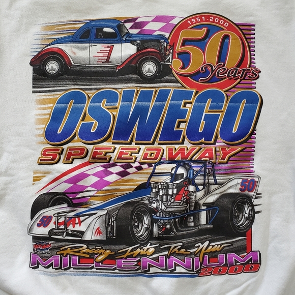 Vintage Oswego Speedway 50 Years 1951-2000 Racing Sweatshirt Adult L Double Side - Picture 3 of 9